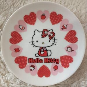 Set of 5, 5" Ceramic Plates, Green, Yellow, Red, Blue, Pink Hearts, Sanrio 2005